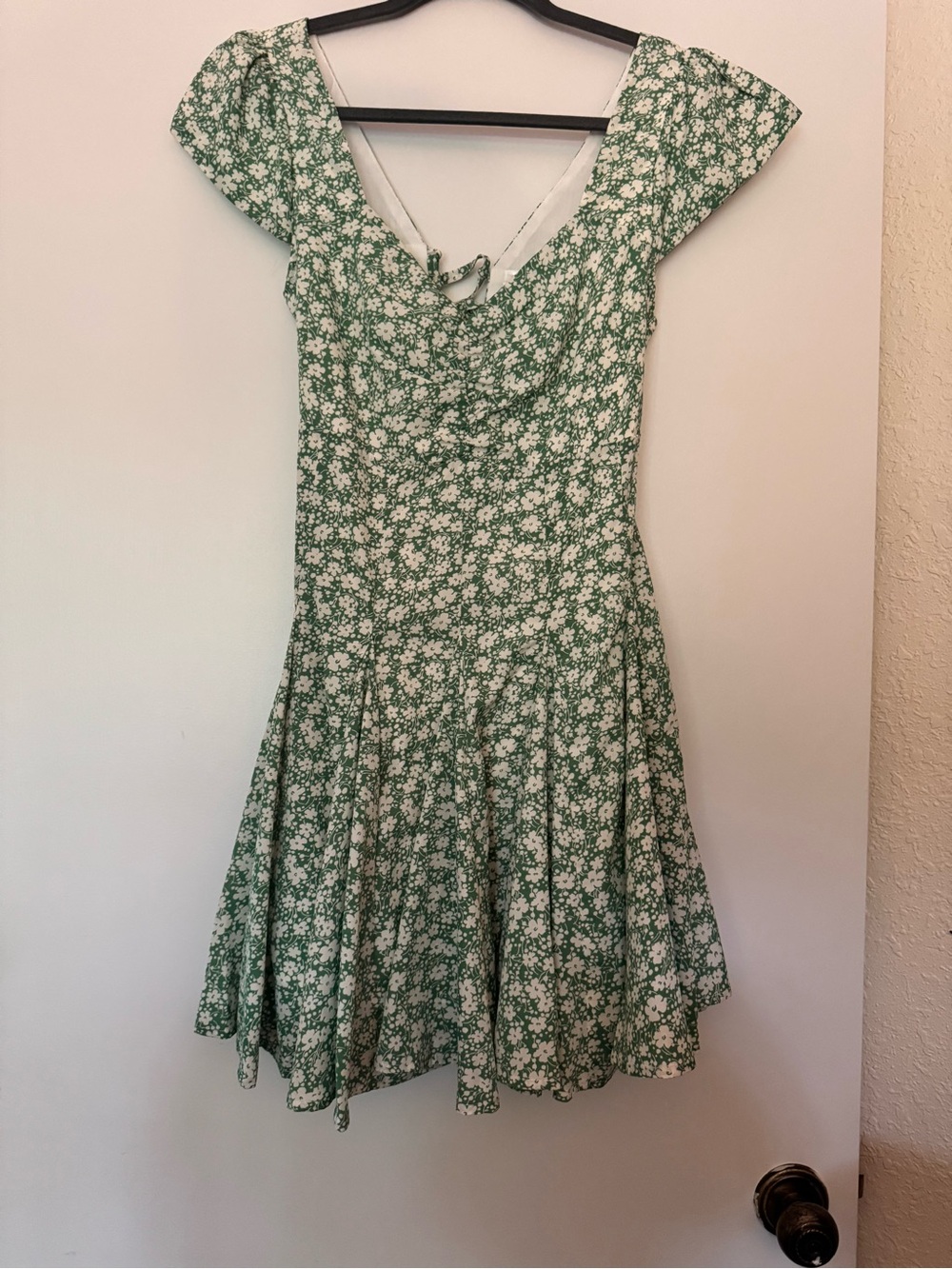 NWT InMod Green Floral Fit-and-Flare Dress Size Sm